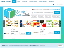 Tablet Screenshot of domaincostclub.com